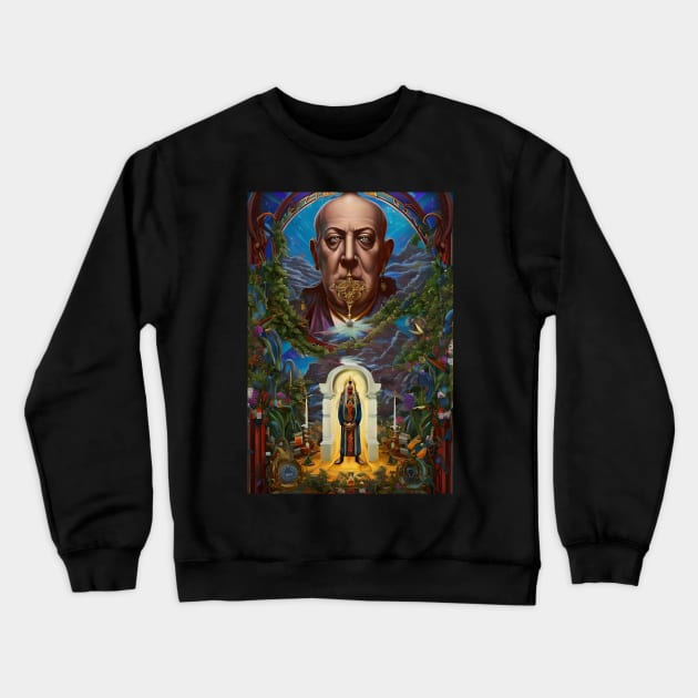 Saint Aleister Crowley The Great Beast of Thelema painted in a Surrealist and Impressionist style Crewneck Sweatshirt by hclara23